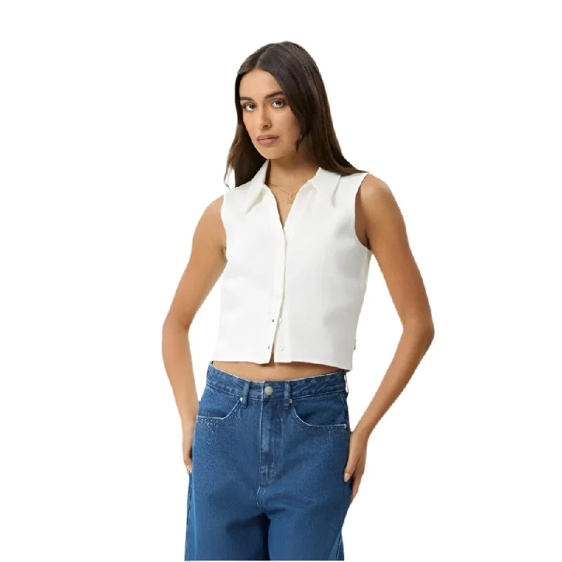 Eliza Organic Rib Sleeveless Shirt - Womens