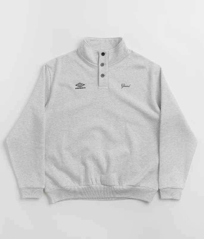 Grand Collection x Umbro Button Collar Sweatshirt - Ash Grey