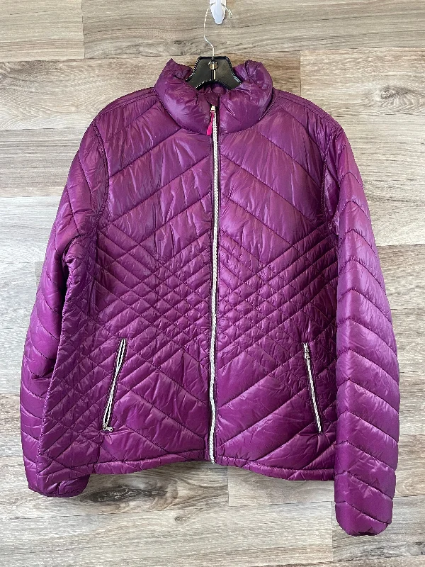 Jacket Puffer & Quilted By Tek Gear In Purple, Size: Xxl