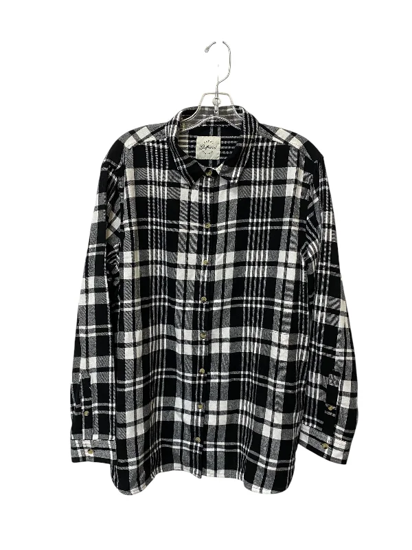 Jacket Shirt By Jachs Girlfirend In Plaid Pattern, Size: Xl