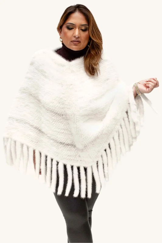 Knitted Mink Fur Poncho