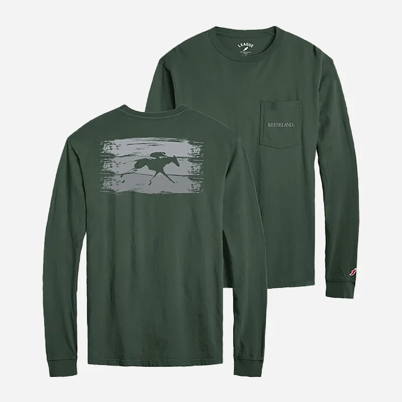 League Keeneland Ombre Long Sleeve Pocket Tee