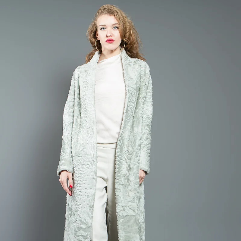 Astrakhan Fur Coat with Mink Collar Milan Couture