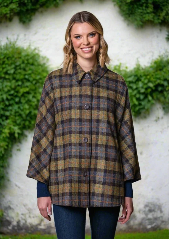 Mucros Country Cape | Moss Check