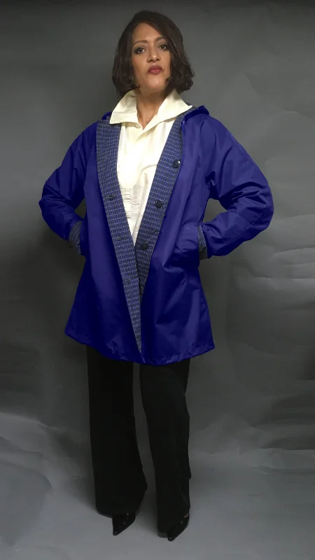 *Women's Deep Navy Outer Reversible Raincoats (RR/C 0818A)