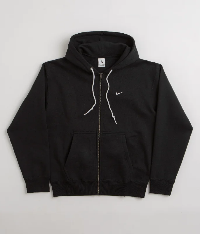 Nike Solo Swoosh Full Zip Hoodie - Black / White