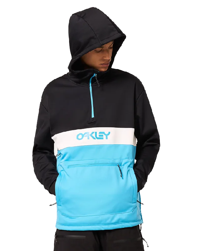 Oakley Tnp Nose Grab Softshell Hoodie - Black/Bright Blue