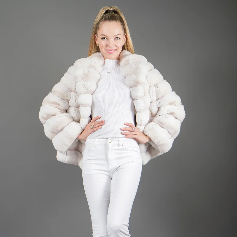 Luxury White Chinchilla Fur Jacket