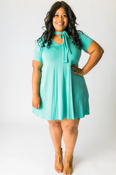 Bow Tie Babydoll Dress - Jade