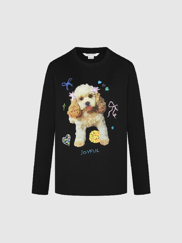 Puppy Printed Loose T-Shirts