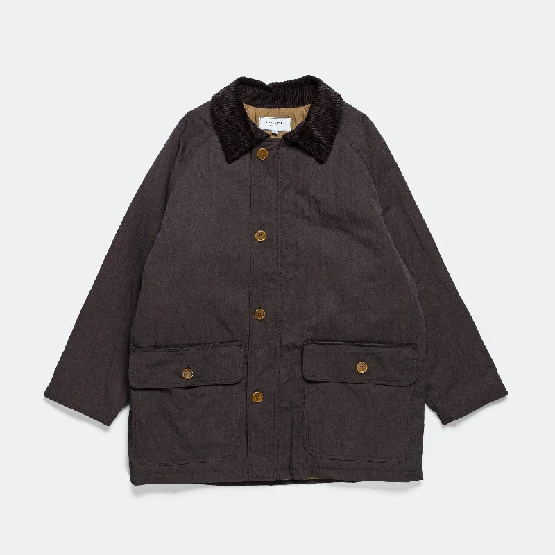 Quilt Lined Overcoat - Dark Brown