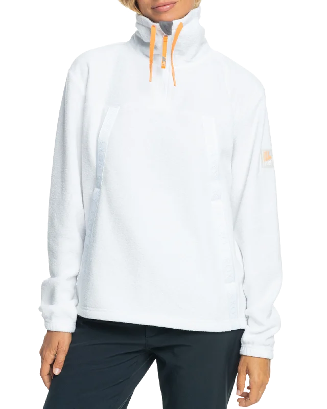 Roxy Women's Chloe Kim Technical Half-Zip Fleece - Bright White