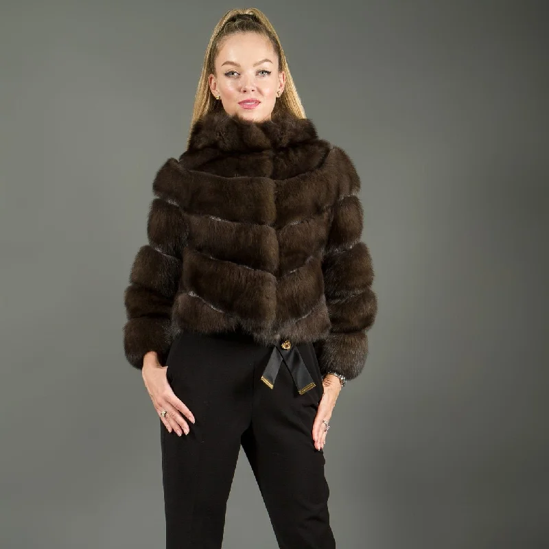 Women's Sable fur jacket with hood