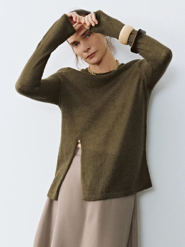 Split Hem Knitted T-Shirts