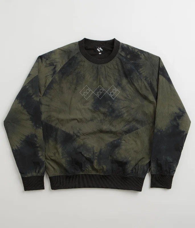 The Trilogy Tapes Tech Sports Crewneck Sweatshirt - Black / Olive Marble