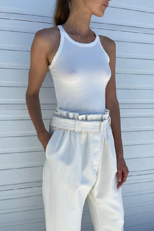 White Vintage Ribbed Tank