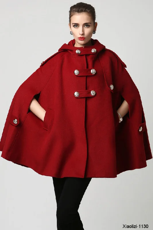 womens's hooded cape coat 1130#