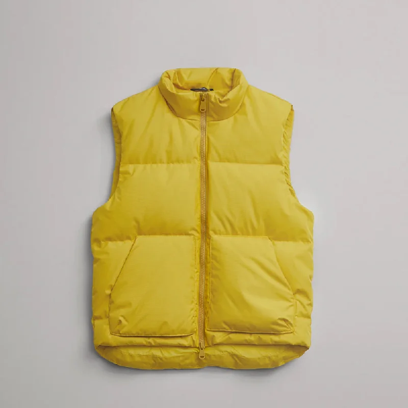 Women Yellow Sleeveless Puffer Vest