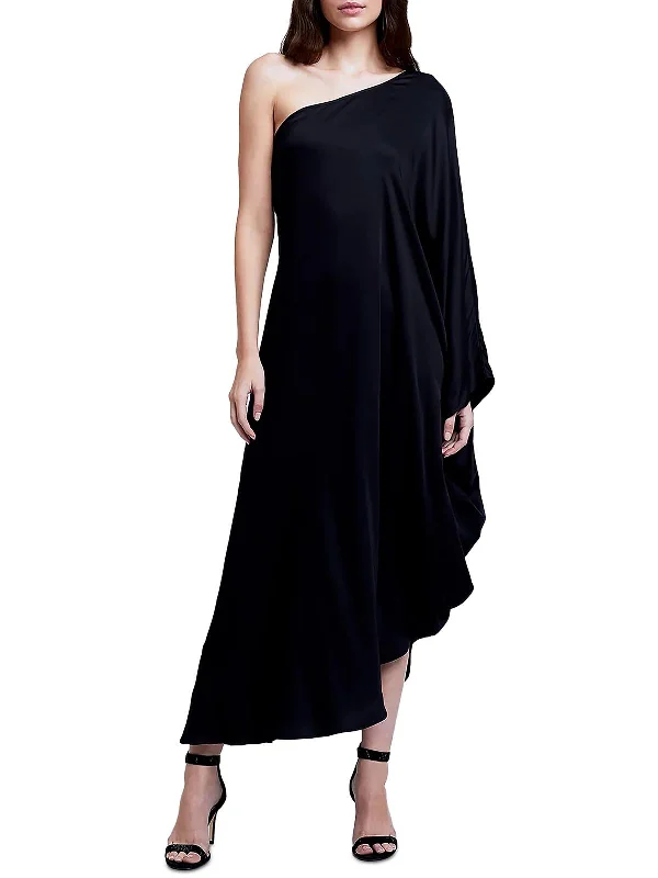 Womens Asymmetric Rayon Slip Dress