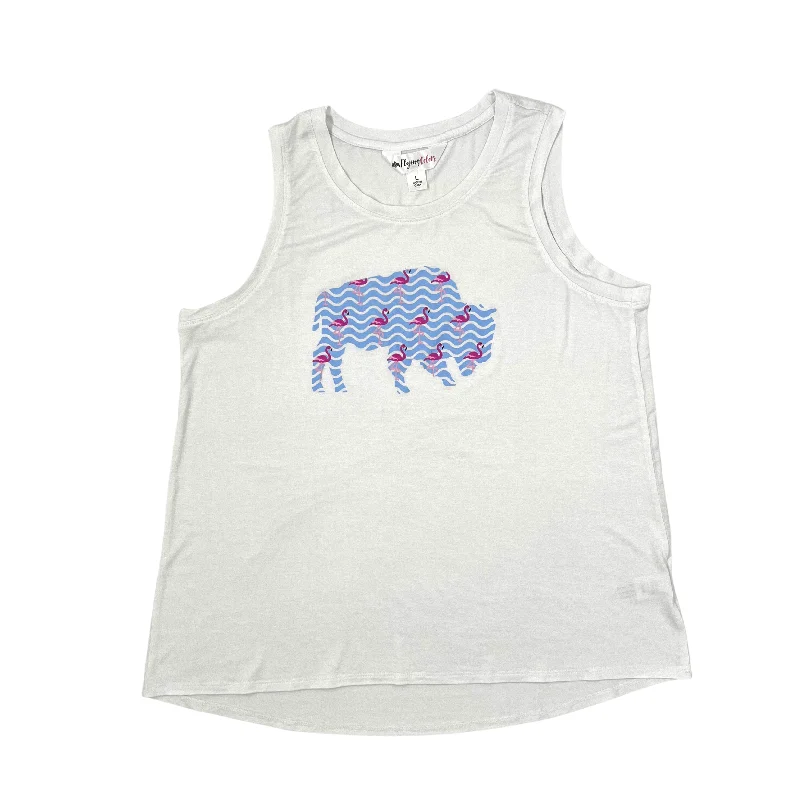 Women's BFLO With Flamingo and Water White Tank Top