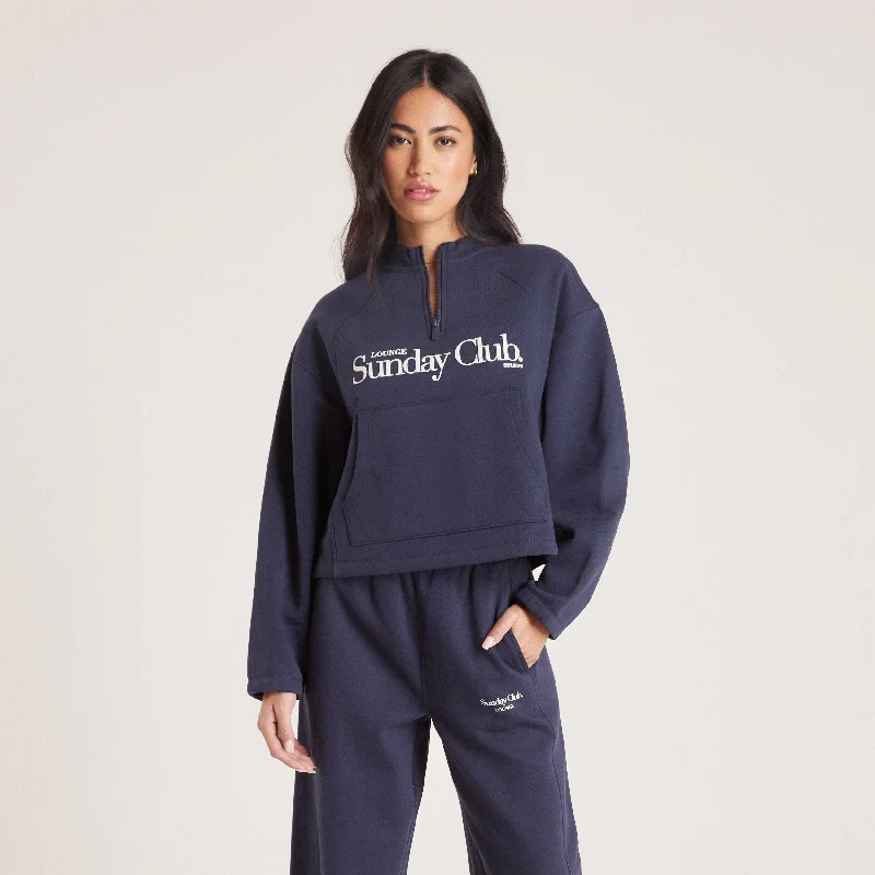 Quarter Zip Sweater - Ink Blue