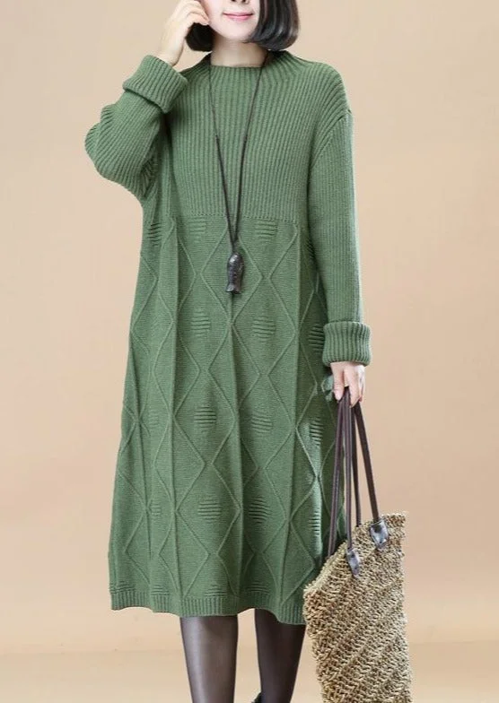 2018 spring green sweater dresses casual pullover vintage sweaters