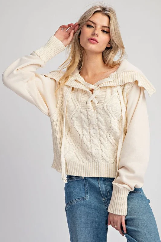 Sailor Cropped Sweater Top