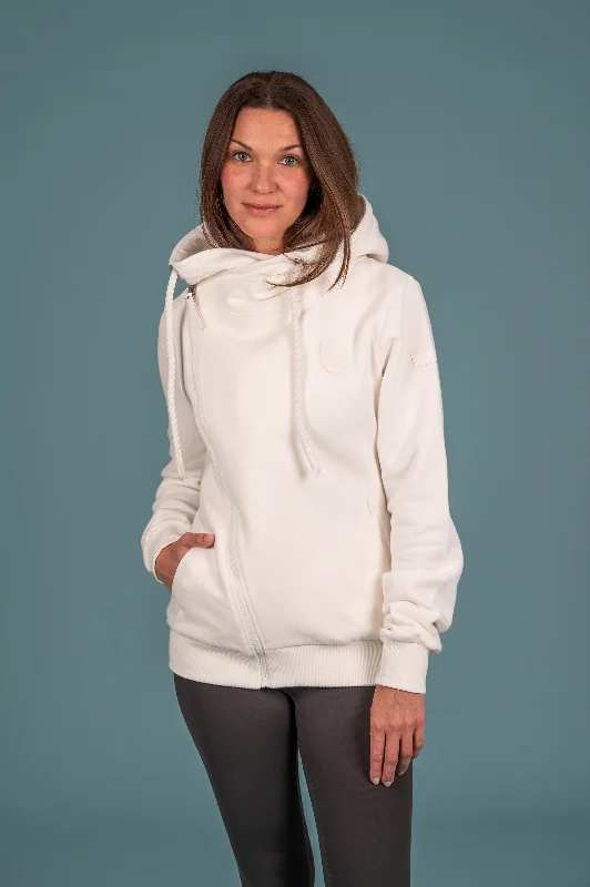 Athena White Ivory Full-Zip Hoodie