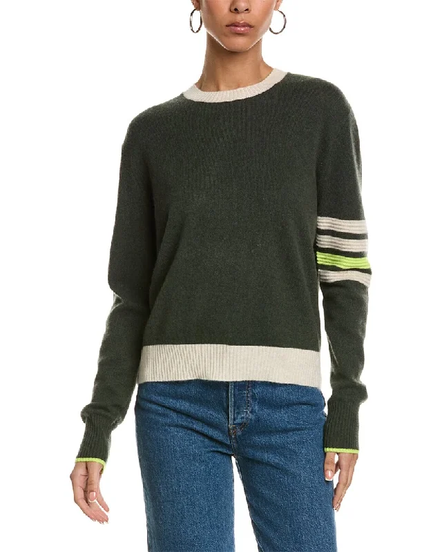 Brodie Cashmere Harvard Stripe Cashmere Sweater