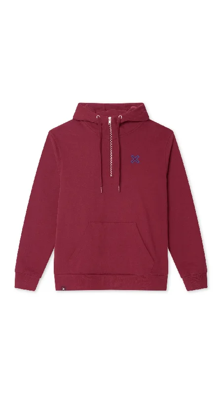 HALF ZIP HOODIE REEF BURGUNDY