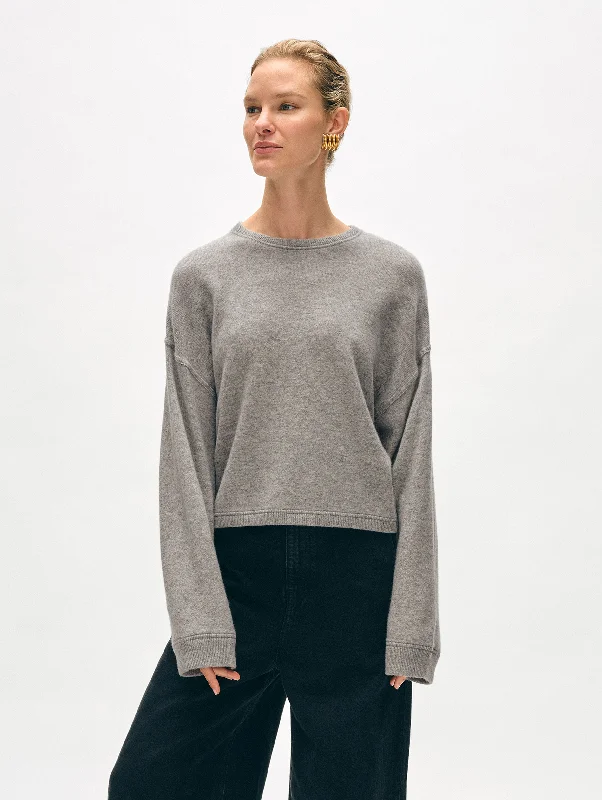 Cashmere Heart Drop Shoulder Sweater