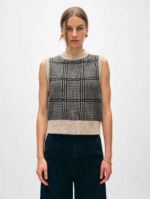 Cashmere Houndstooth Shell