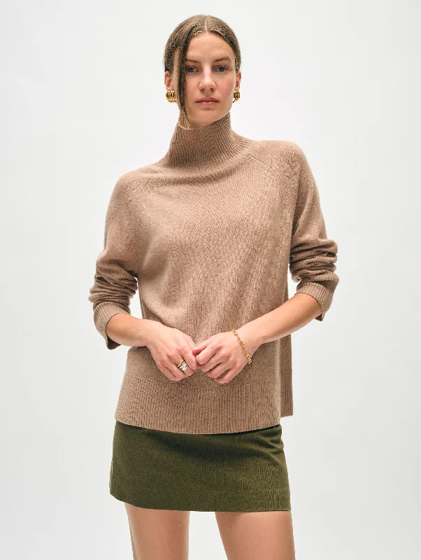 Cashmere Rib Trim Standneck