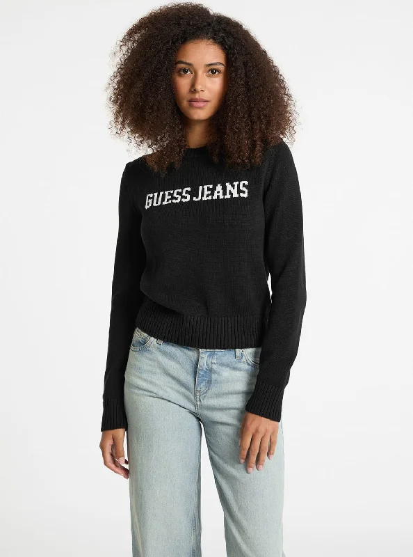 Guess Jeans Black Intarsia Jumper