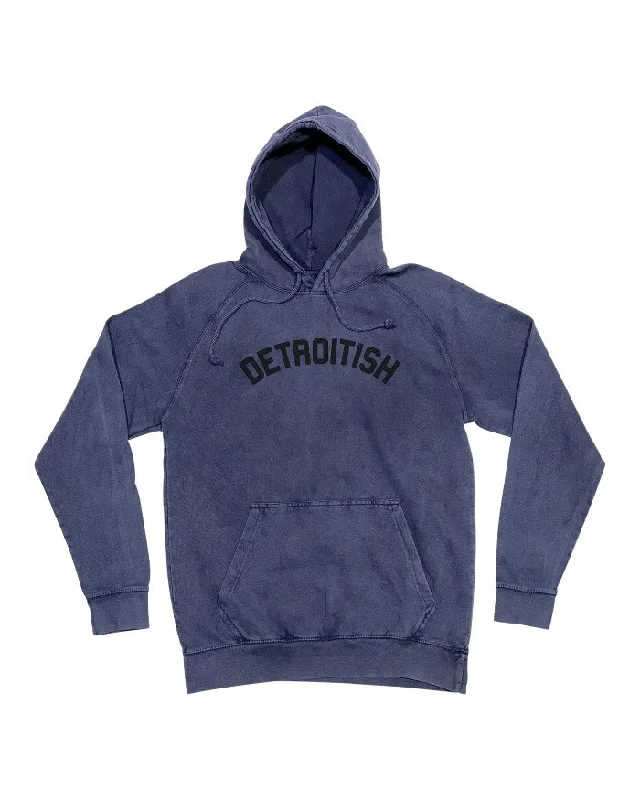 Ink Detroit Detroitish Mineral Wash Hoodie - Denim Blue