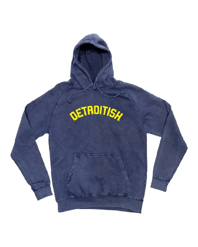 Ink Detroit Detroitish Mineral Wash Hoodie - Maize & Bluet