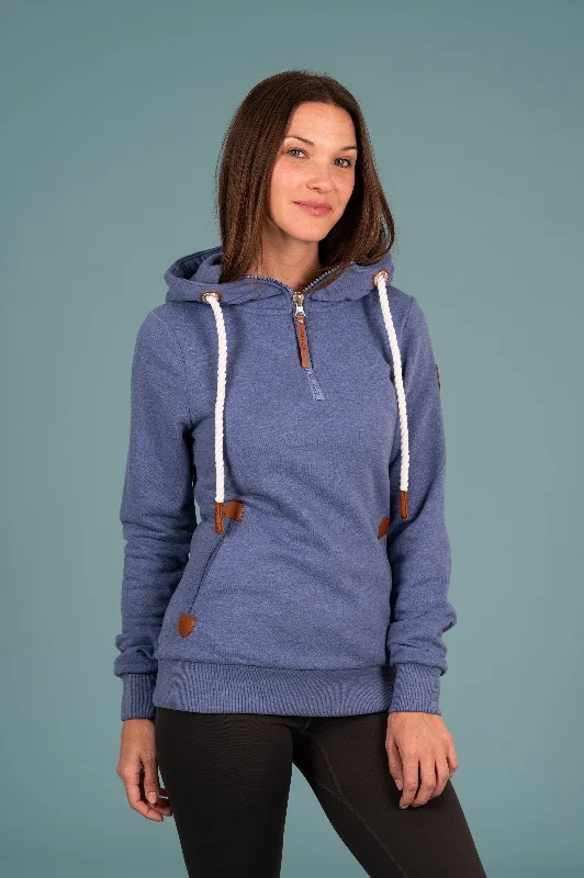 Ivy Half-Zip Hoodie Mineral Blue