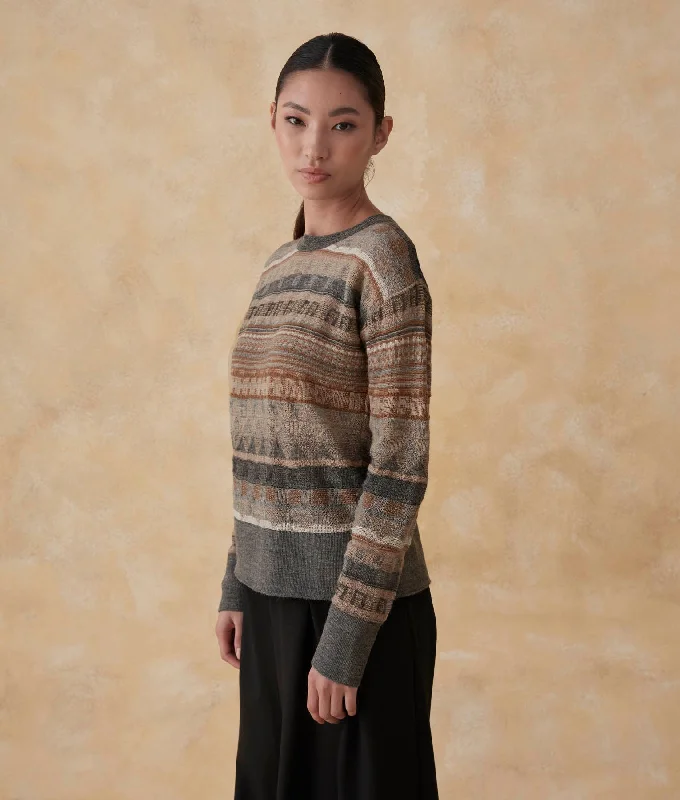 Jacquard Cropped Sweater