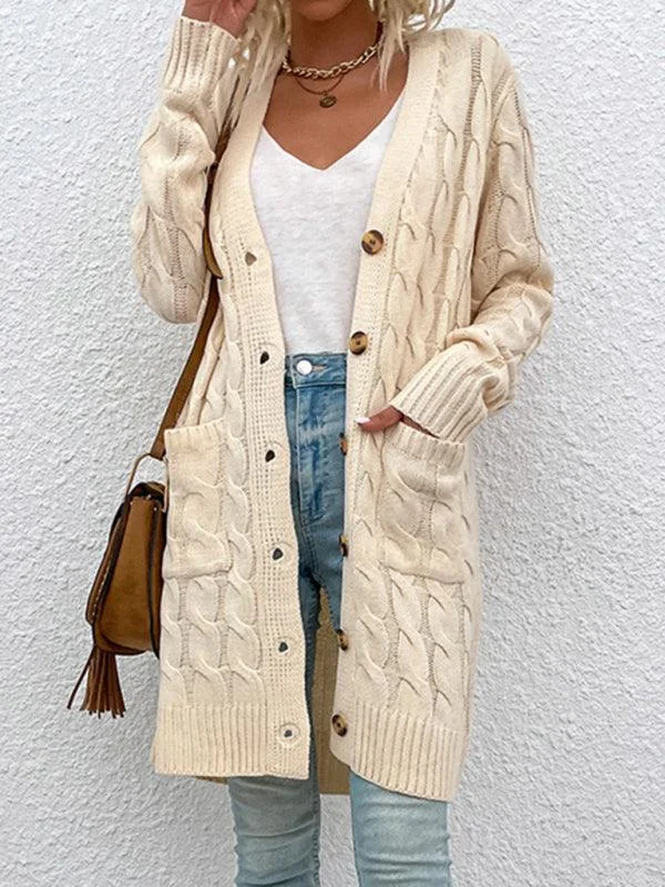 Long Twist  Women Cardigan Sweater