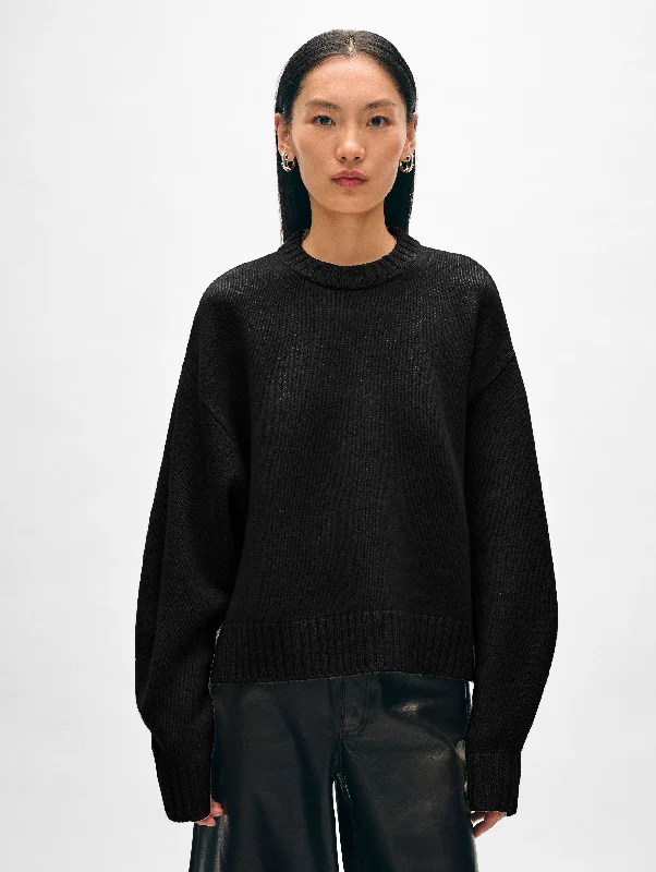 Merino Cashmere Drop Shoulder Crewneck