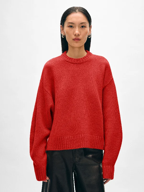 Merino Cashmere Drop Shoulder Crewneck