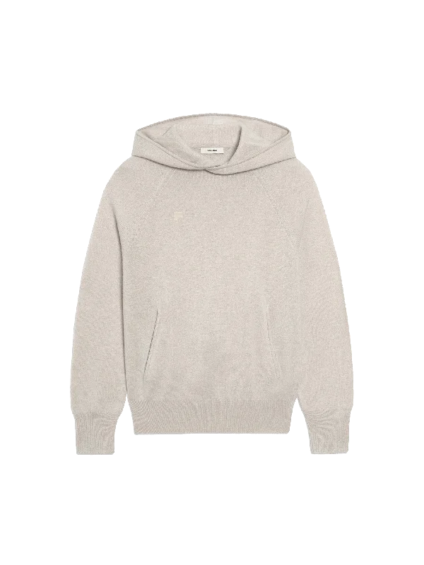 Womens Recycled Cashmere Hoodie—oatmeal