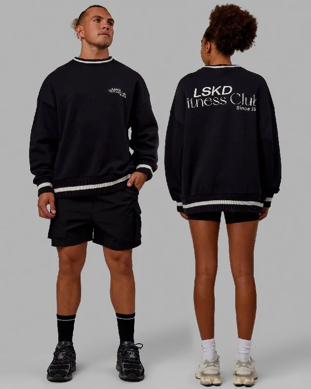 Unisex Fitness Club Sweater Oversize - Black-Off White