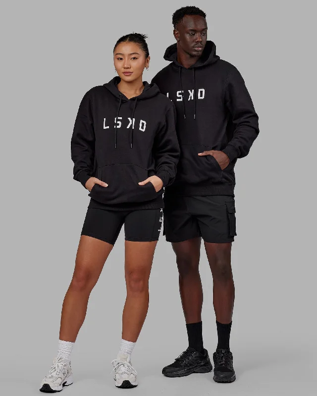 Unisex Structure Hoodie - Black-White