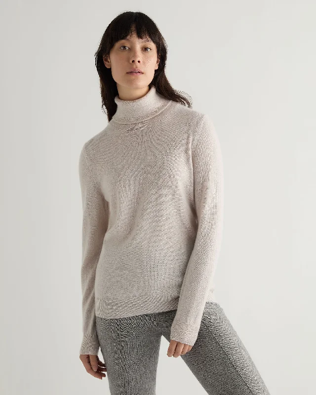 Women's Luna Turtle Neck Cashmere Sweater Frost White