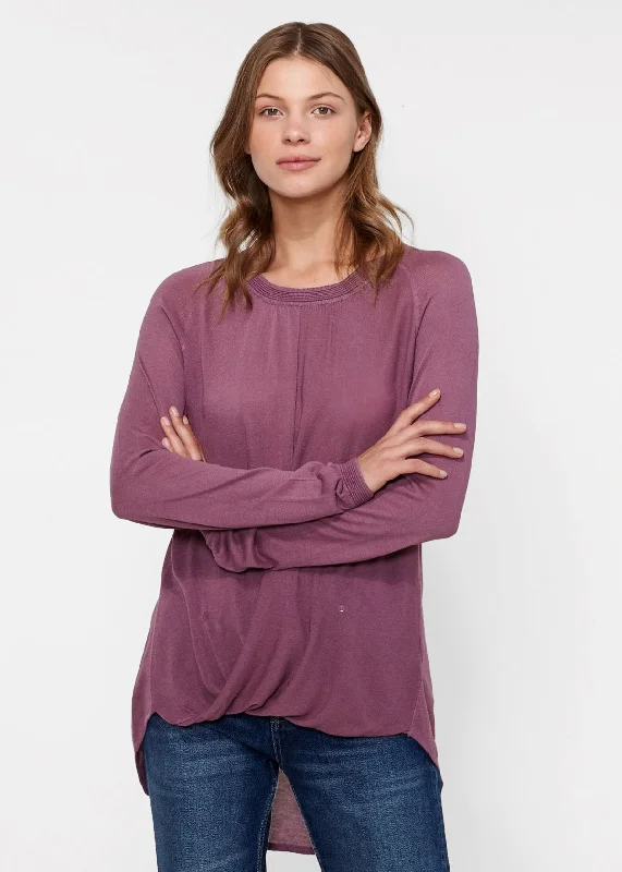 Women's Wrap Hem Sweater In Fig