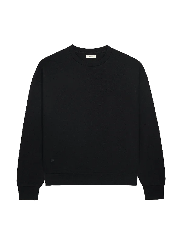 Womens Recycled Wool Jersey Oversized Sweater—black