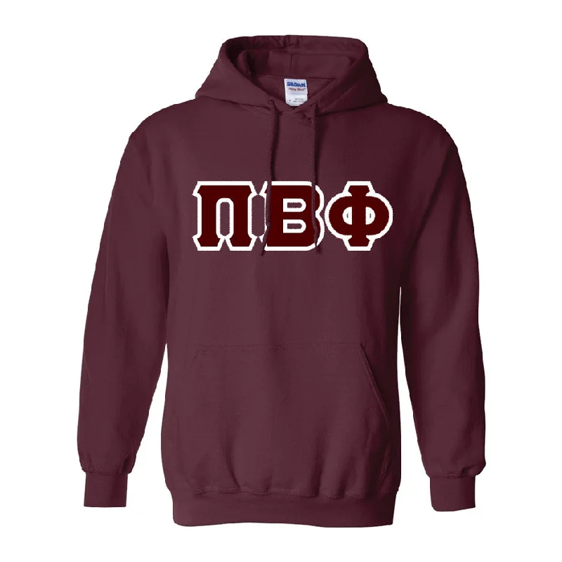 Sorority Hooded Sweatshirt, Printed Greek Letters - Gildan 18500 - DIG