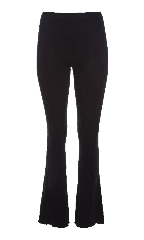 Alicia Knit Pant in Black Merino Wool