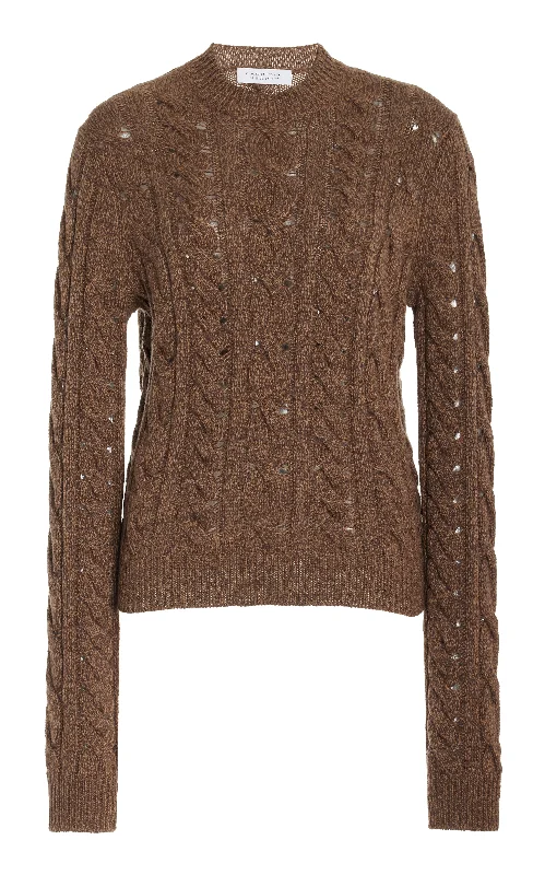 Anthea Knit Sweater in Chocolate Multi Cashmere